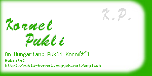 kornel pukli business card